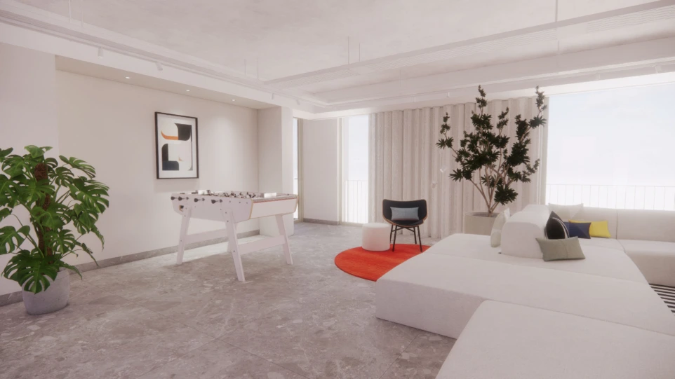 Inrichting gemeenschappelijke ruimte en business flats